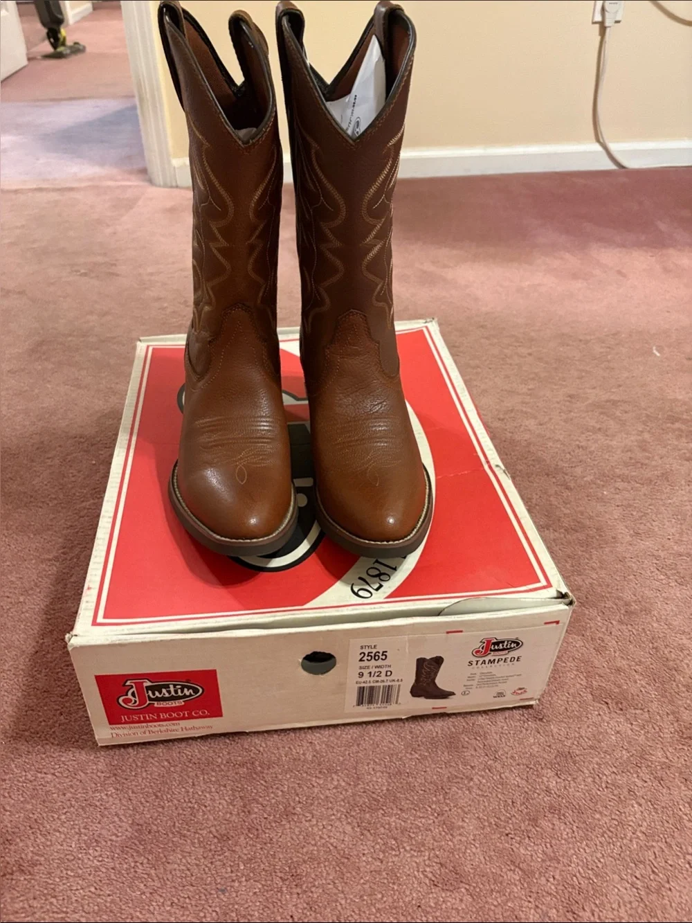 Justin Boots Brown Leather Western Cowboy Boots